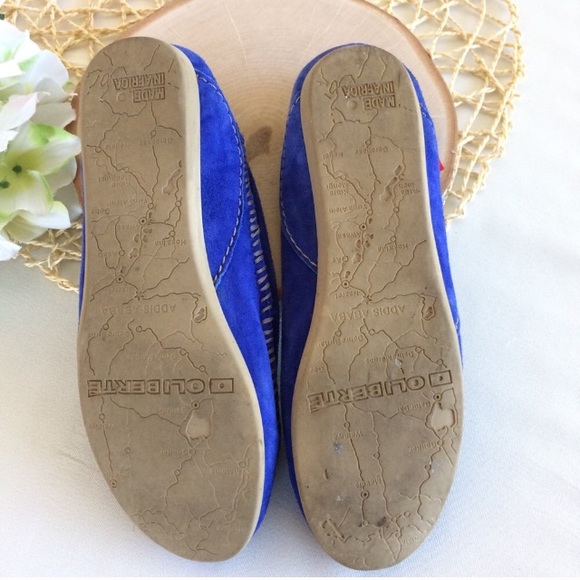 Cobalt Blue Leather Moccasin Flats - Picture 5 of 6